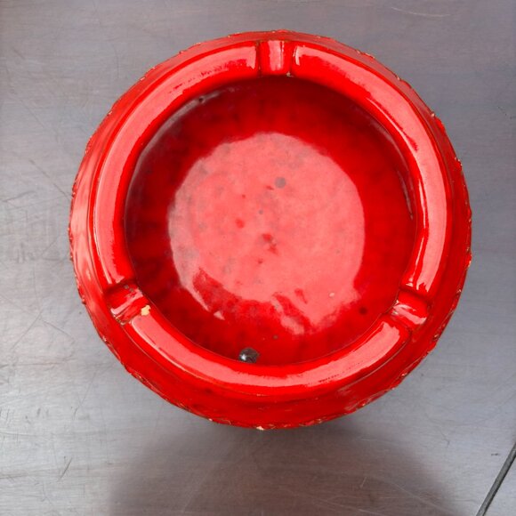 Vintage Bitossi Red Glazed Ceramic Ashtray Italian Mid Century Modern Pottery - Picture 2 of 14